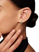 Petite X Hoop Earrings in Sterling Silver with 18K Yellow Gold, 12.6mm