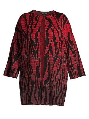 Knit Animal-Print Jacket