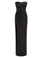 Esther Strapless Crepe & Satin Gown