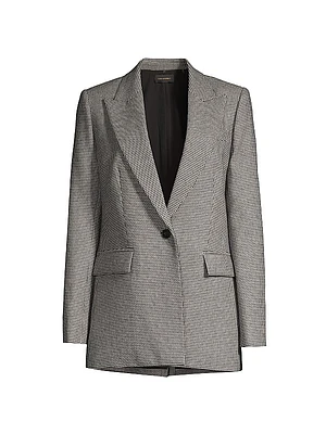 Hannah Houndstooth Wool-Blend Jacket