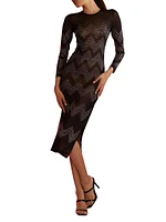 Crystal Mesh Midi Dress