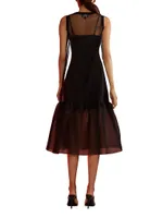 Sheer Organza Midi Dress