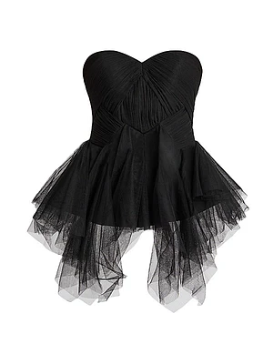Strapless Ruffled Bustier Top