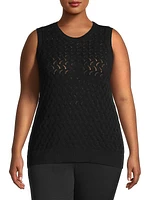 Cotton-Blend Pointelle-Knit Tank