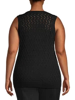 Cotton-Blend Pointelle-Knit Tank