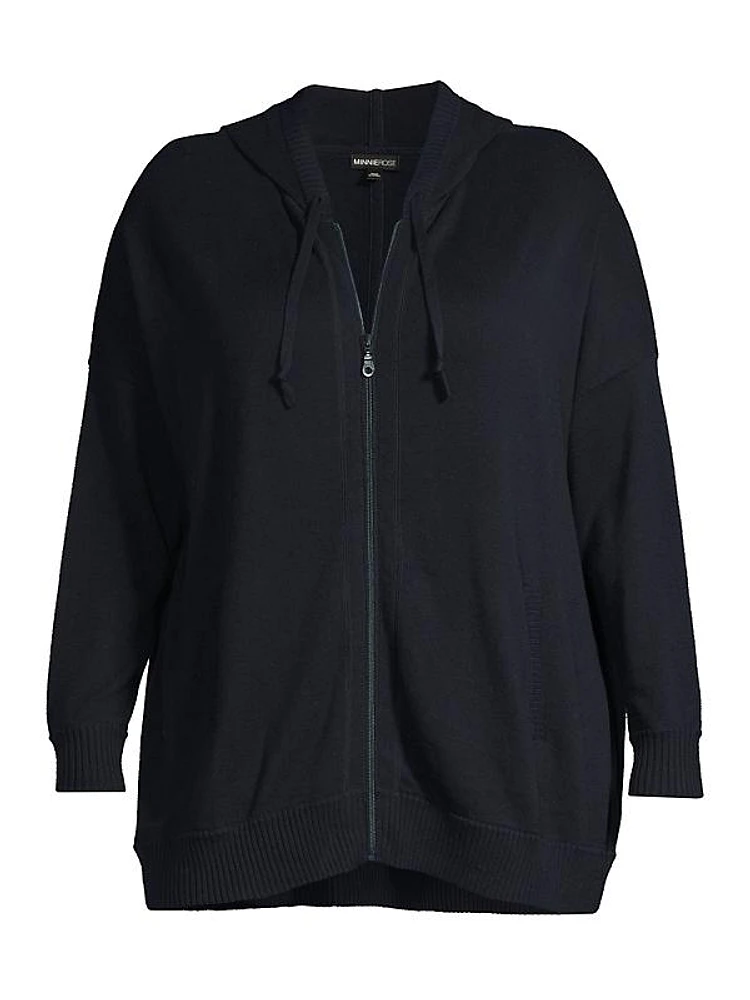 Oversized Cotton-Cashmere Zip Hoodie