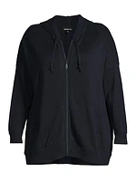 Oversized Cotton-Cashmere Zip Hoodie
