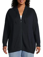 Oversized Cotton-Cashmere Zip Hoodie