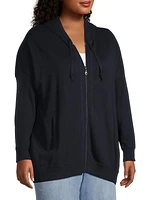 Oversized Cotton-Cashmere Zip Hoodie