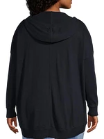 Oversized Cotton-Cashmere Zip Hoodie