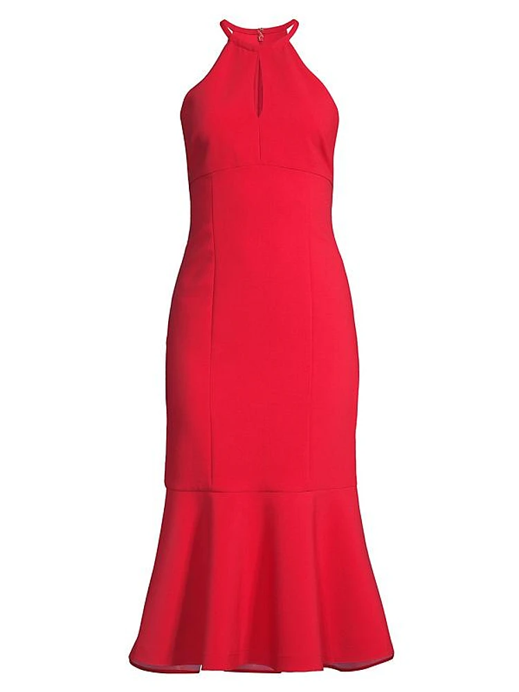 Tammio Cut-Out Flounce Midi-Dress