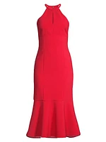 Tammio Cut-Out Flounce Midi-Dress