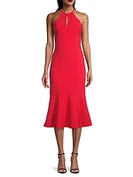 Tammio Cut-Out Flounce Midi-Dress