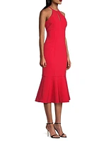 Tammio Cut-Out Flounce Midi-Dress