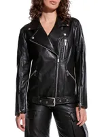 Brando Recycled Leather Boyfriend Jacket