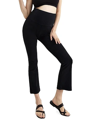 the Ultimate Maternity Over Bump Crop Flare Leggings