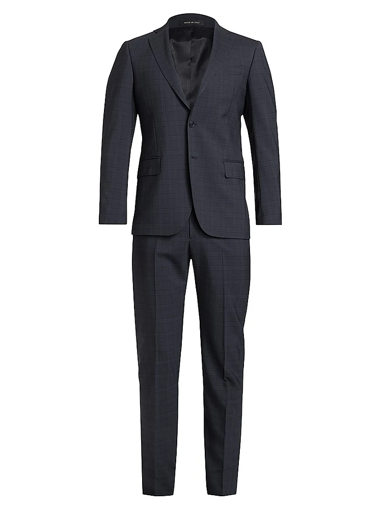 COLLECTION Plaid Wool Single-Breasted Suit