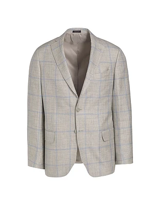 COLLECTION Windowpane Wool & Silk-Blend Two-Button Sport Coat