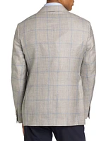 COLLECTION Windowpane Wool & Silk-Blend Two-Button Sport Coat