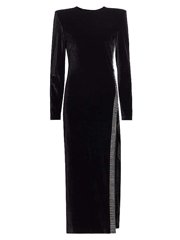 Maxine Hotfix Crystal Maxi Dress