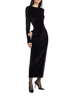 Maxine Hotfix Crystal Maxi Dress