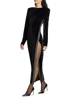 Maxine Hotfix Crystal Maxi Dress