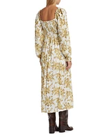 Jaymes Smocked Floral Midi-Dress