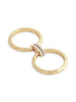 Enchanted Forest 18K-Gold-Plated & Cubic Zirconia Double Ring