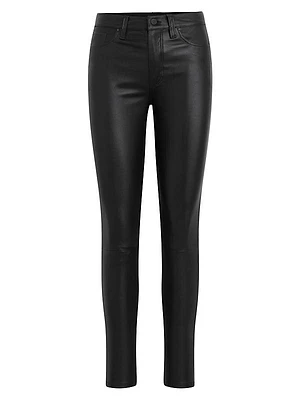 Barbara Leather Super Skinny Ankle Jeans