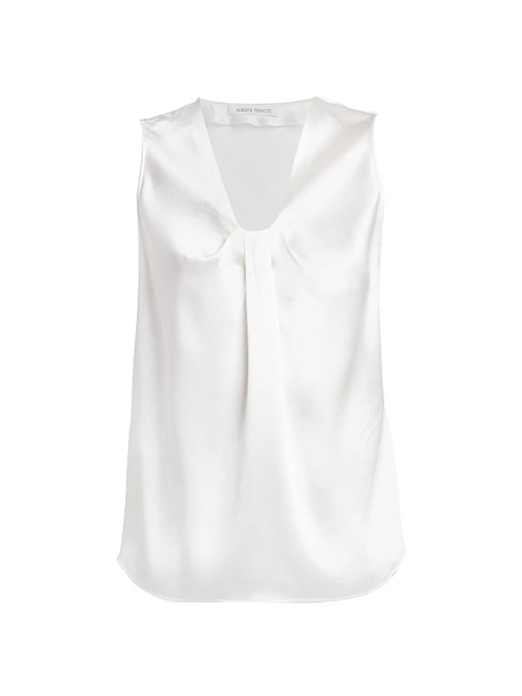 Sleeveless Satin Blouse