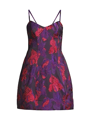 Metallic Jacquard Minidress