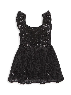 Girl's Sequin Scoopneck Dress