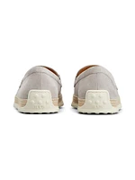 Suede & Raffia Loafers