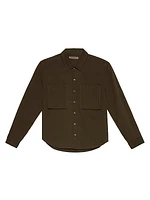 Cotton Button-Front Overshirt