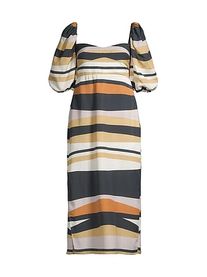 Sonne Uti Puff-Sleeve Midi-Dress