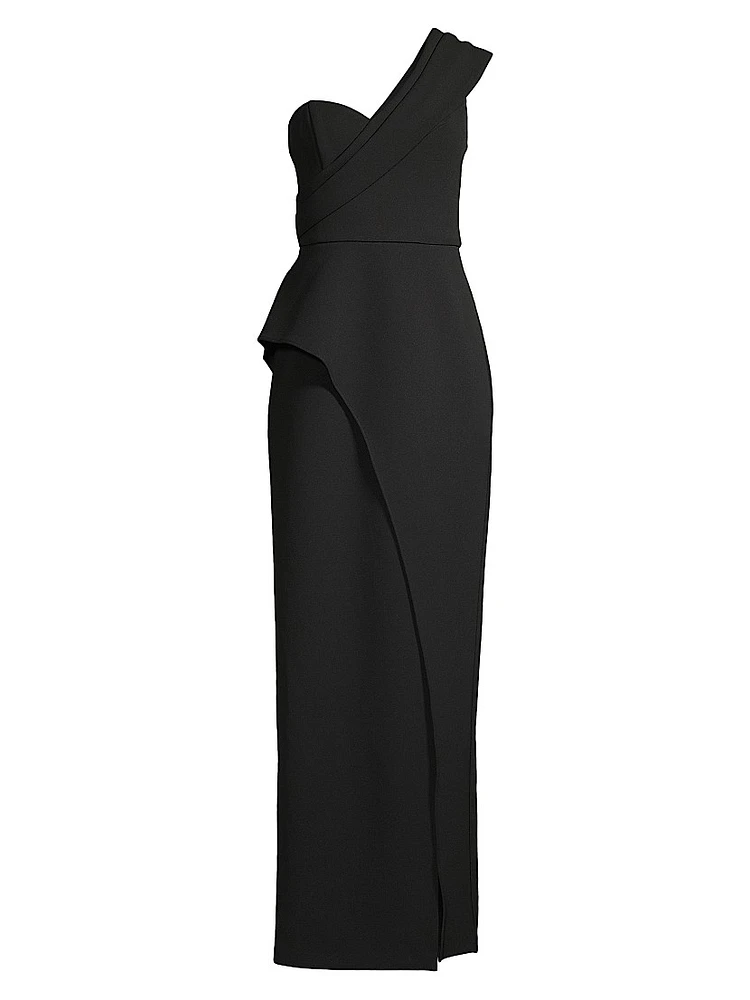 Bonded Crepe Column Gown