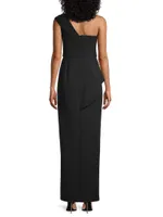 Bonded Crepe Column Gown