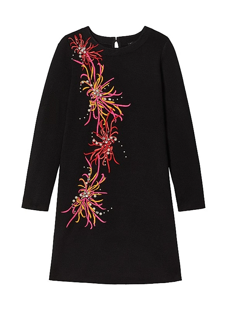 Mainline Faux Pearl & Crystal-Embellished Shift Dress