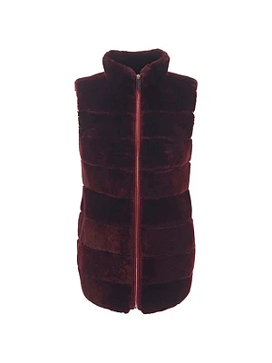 Shearling Lamb Vest With Quilted Back