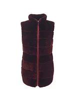 Shearling Lamb Vest With Quilted Back