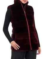 Shearling Lamb Vest With Quilted Back