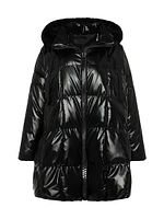 Quilted Parka with Shearling Lamb Trim