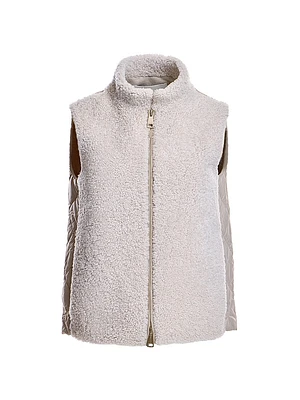 Shearling & Quilted Wool Vest