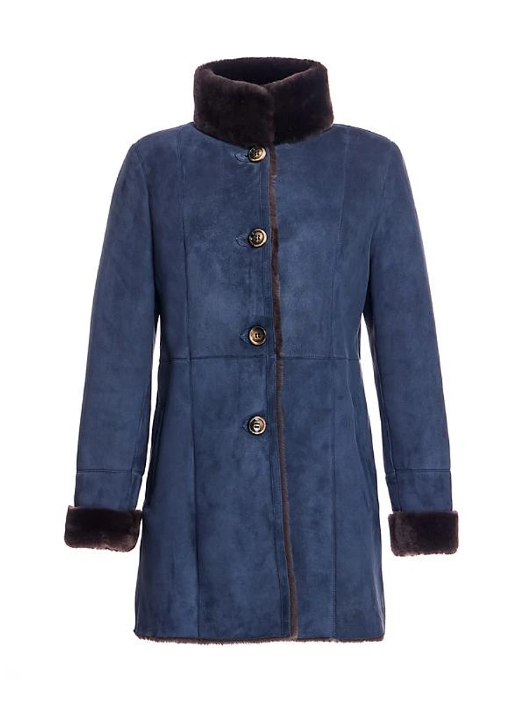 Seamed Nubuck & Shearling Jacket