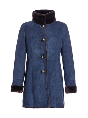 Seamed Nubuck & Shearling Jacket