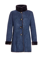 Seamed Nubuck & Shearling Jacket