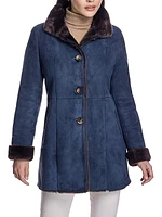 Seamed Nubuck & Shearling Jacket