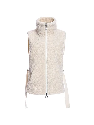 Dyed Shearling & Quilted Shell Vest