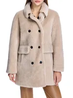 Plush Lamb's Wool Peacoat