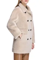 Plush Lamb's Wool Peacoat